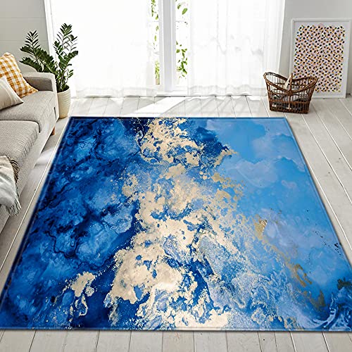 Chickwing Teppich Wohnzimmer Moderne 3D Nordischer, Weiche Flauschig Antirutschunterlage Kurzflor Fläche Teppiche für Kinderzimmer Schlafzimmer Outdoor Küche (Gekritzel Ozean,150x230cm) Cover