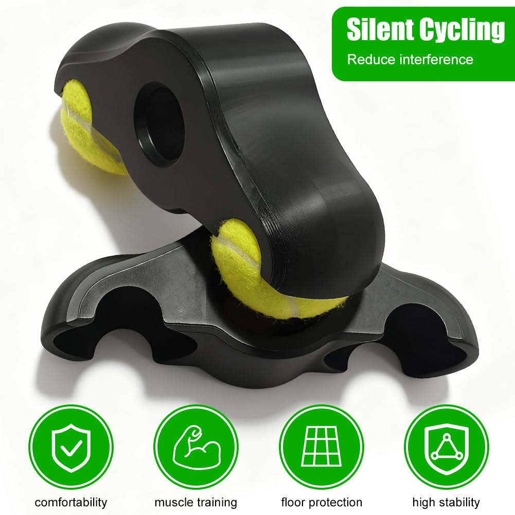 FARYODI Rocker Plate Feet 4 sztuki, adapter Cycling Snap Rocker Feet do wnętrz, przenośny trenażer rowerowy z płytą kołyszącą, nóżki z piłkami tenisowymi z 8 piłkami tenisowymi do trenażera rolkowego