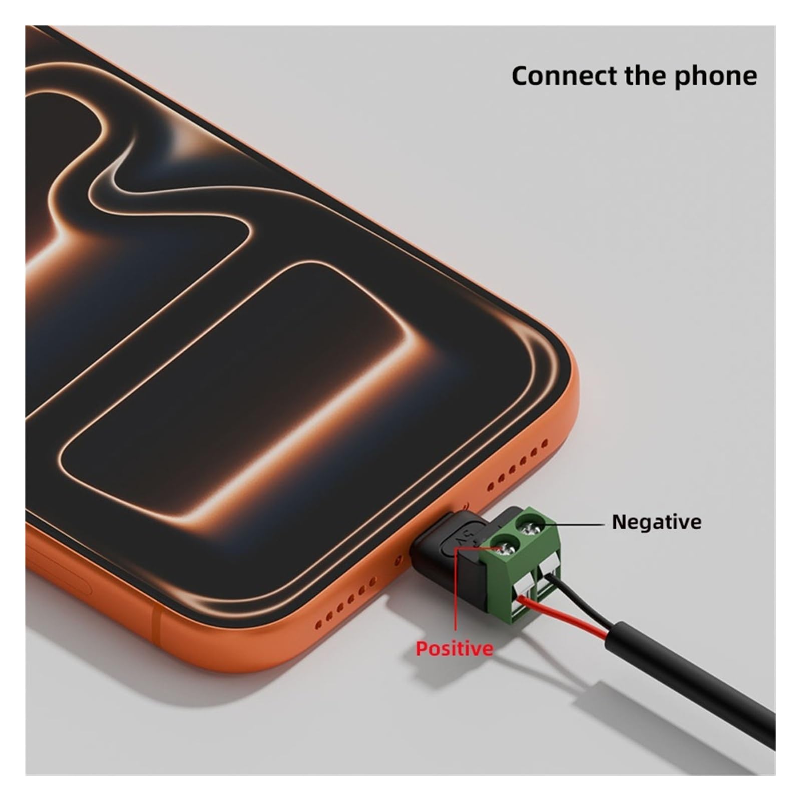 USB C/Micro Female to 2 Pin Screw Terminal 5 V Solderless Adapter (C-Female PowerTaking)