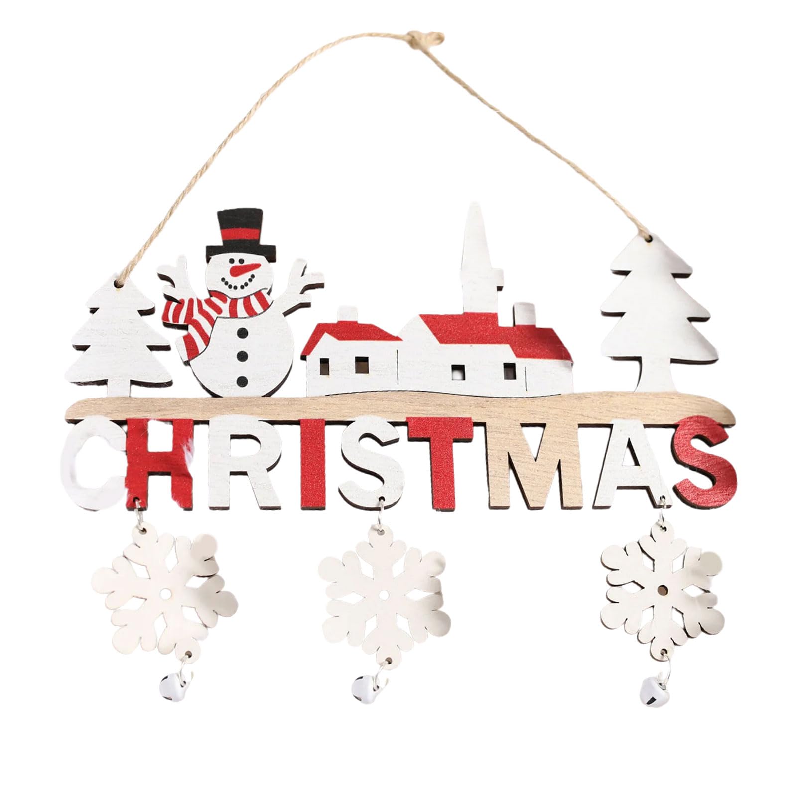 Tsophreniq Multipurpose Sturdy Wood Glittered Christmas Baubles Shatterproof Tree Decorations Home Accessory Decoration Festival Holiday Hanging Charm
