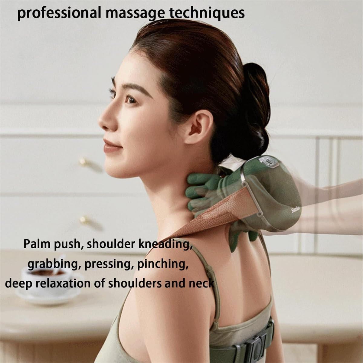 Siaasoo - Massaggiatore cervicale, massaggiatore per spalle, cuscino cervicale rilassante, massaggiatore Shiatsu schiena e collo, cuscino elettrico per massaggio impastante, regolazione a 3 velocità