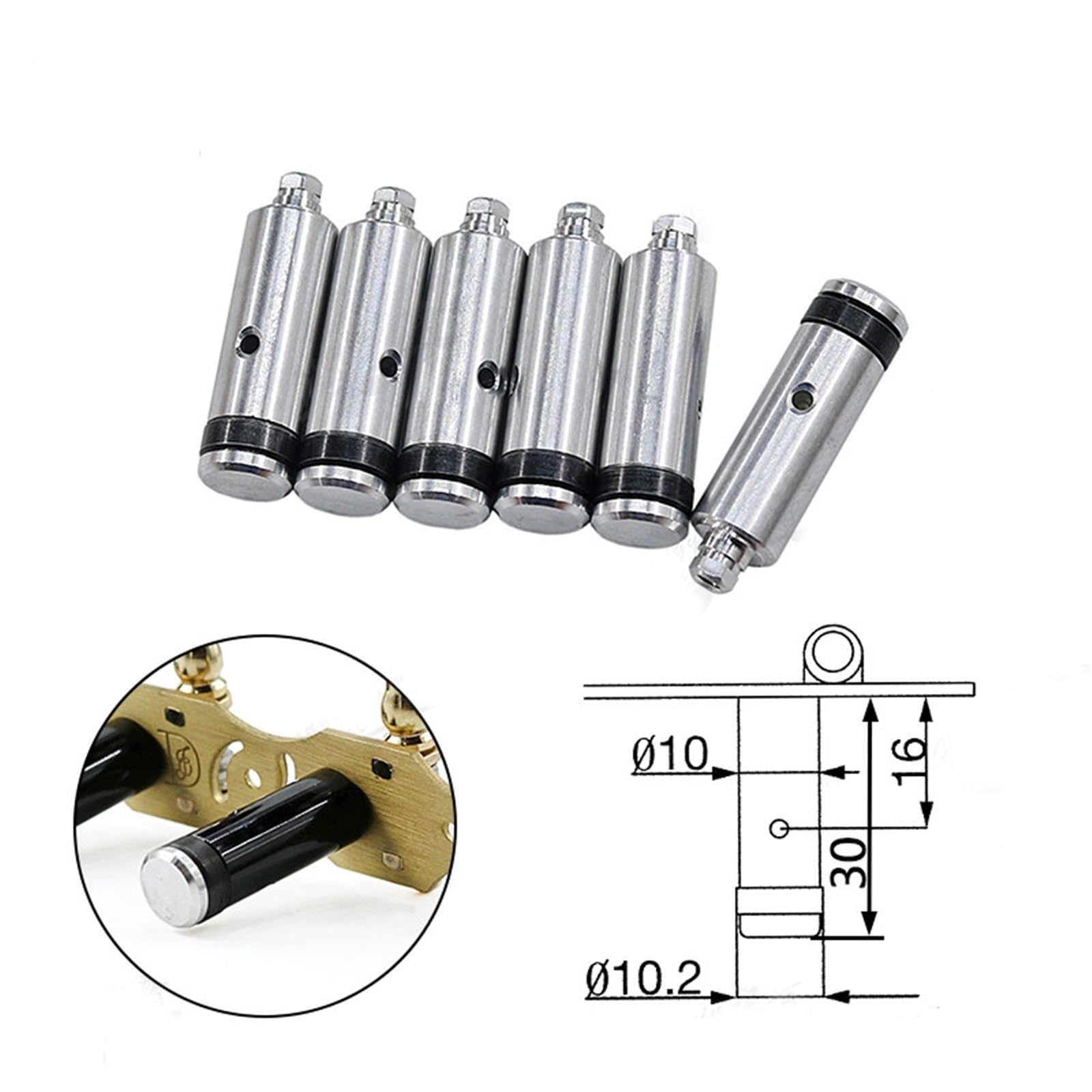 Set Meccaniche Chitarra Confezione Tripla Di Accessori Per Accordatori Per Chitarra Classica Nera(S5)