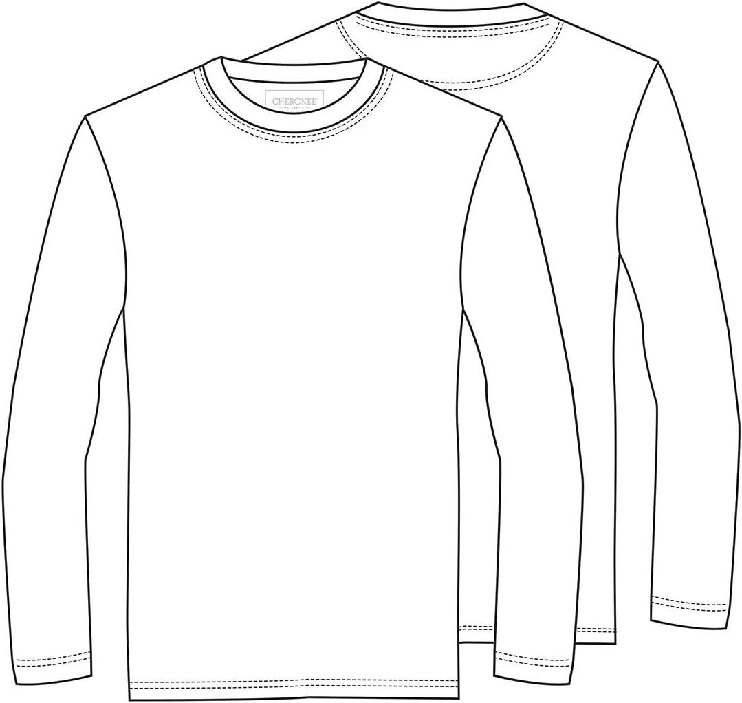 Cherokee Scrubs Men’s Long Sleeve Underscrub Knit Tee,Crew Neck, Stretch Durable Layering Shirt for Medical Uniforms - WW700 - Image 7