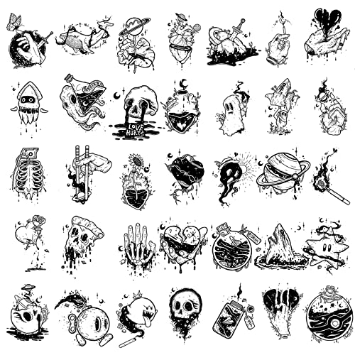 35pcs, unique art temporary tattoo, skin safety, American brand, detachable, waterproof and durable | roarhowl