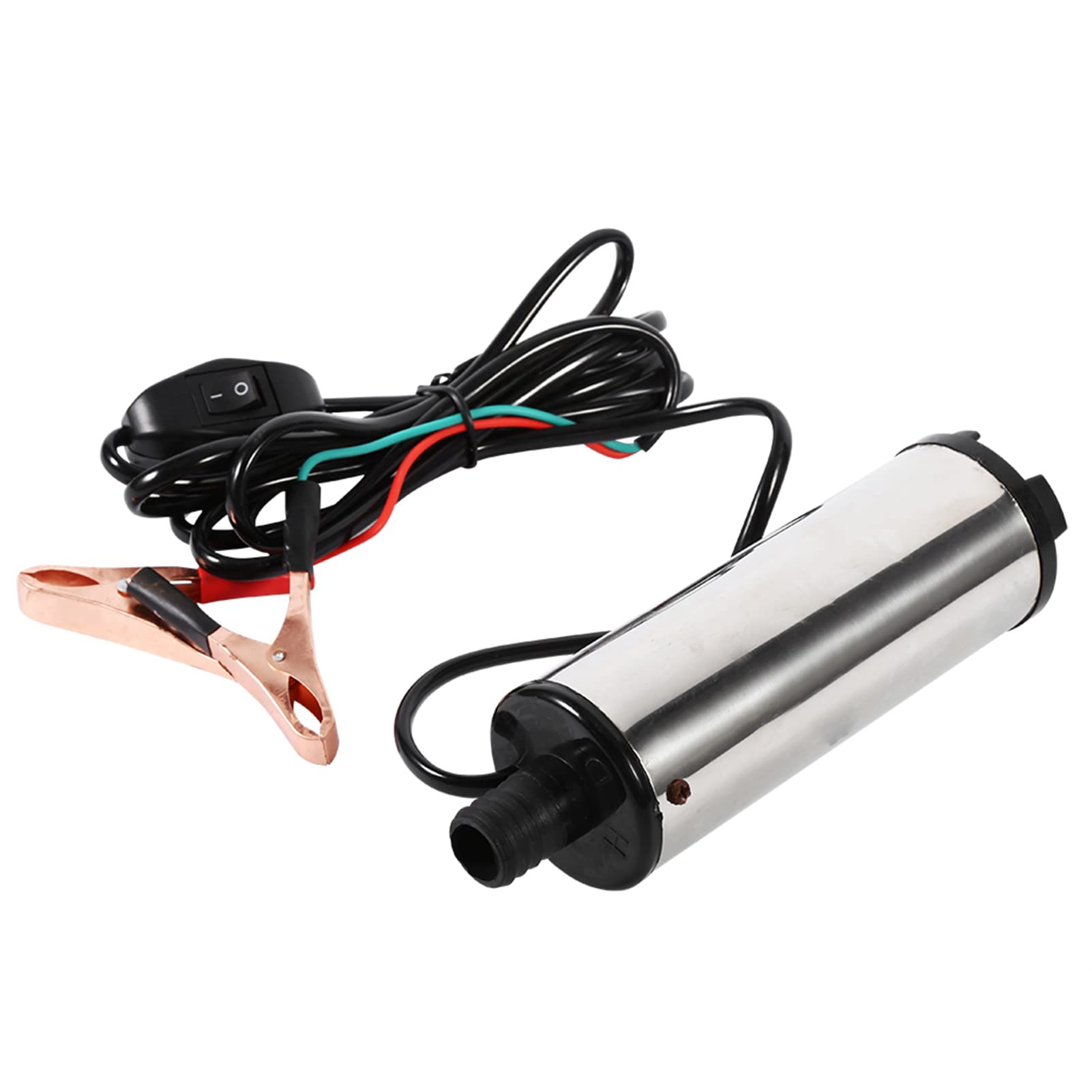 Pompa Di Trasferimento DC 12V In Acciaio Inox: Sommergibile Per Gasolio, Olio E Acqua – Portatile Con Interruttore On/Off - 2