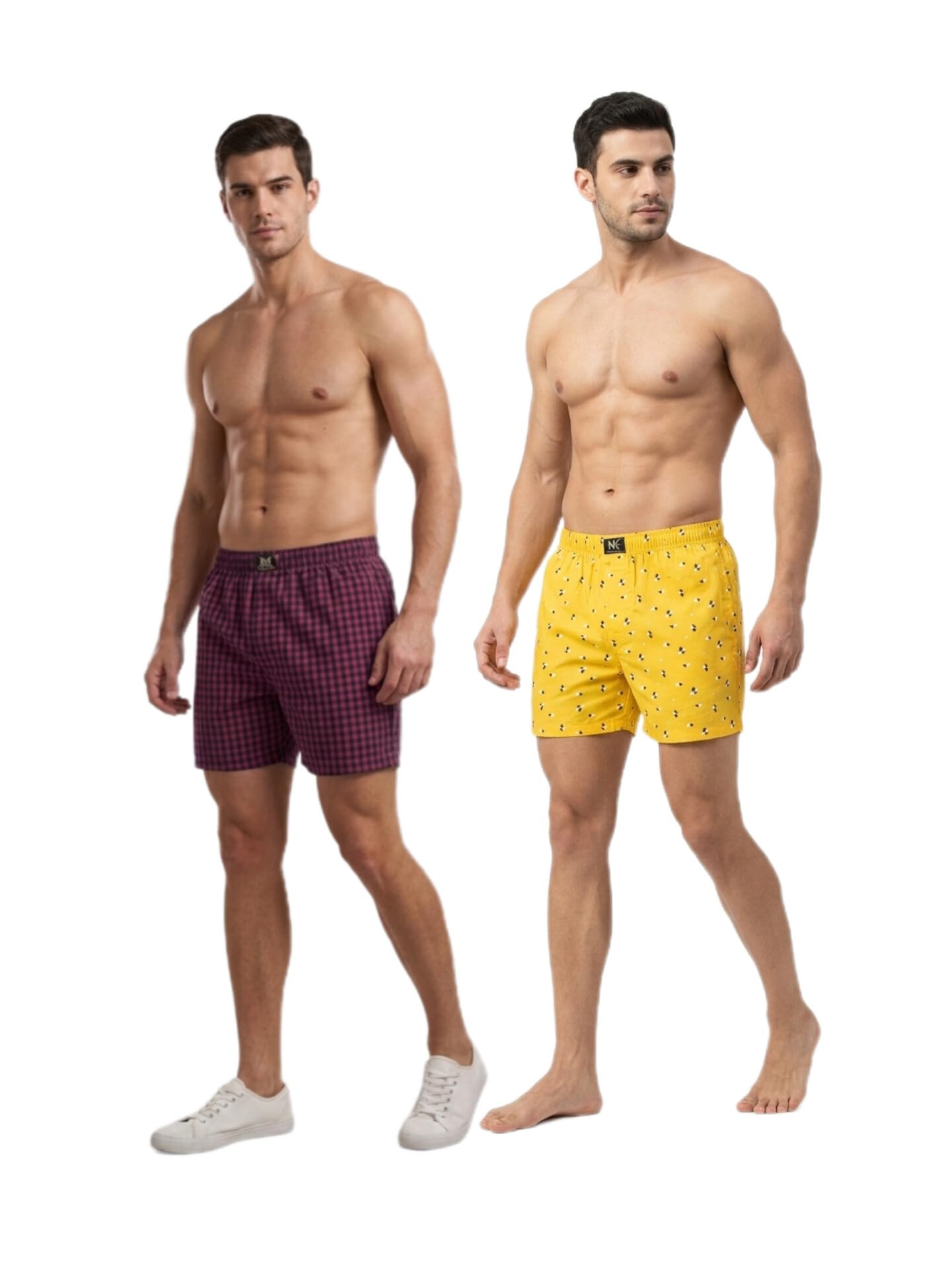 Nomad Knits Men's Boxer Shorts (Pack of 2) -100% Cotton, Two Side Pockets with Chain, Soft Elastic Waist Band for Comfort Fit and Trendy Prints.-image-5