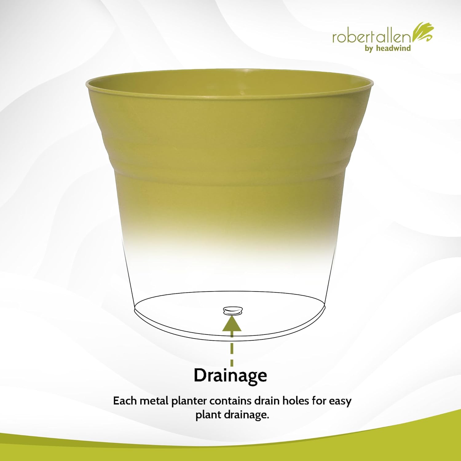 Robert Allen PIM01204 Traverse Flower Pot Planter, 7", Meadow Color