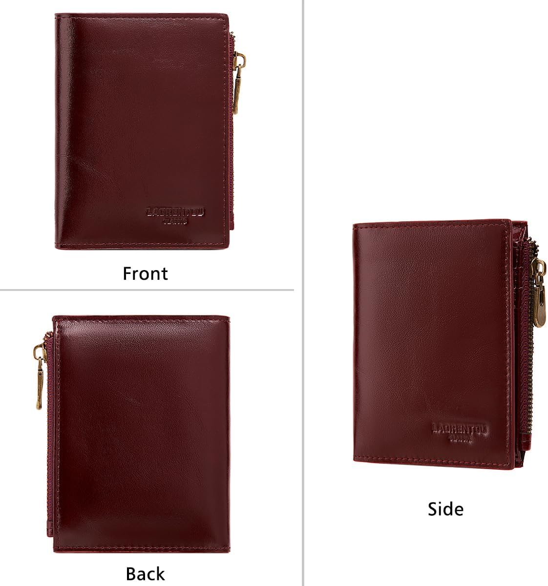 LAORENTOU Wallet for Men Genuine Leather Bifold Stylish Wallet with ID Window Credit Card Holder (Dark brown2) - Image 7