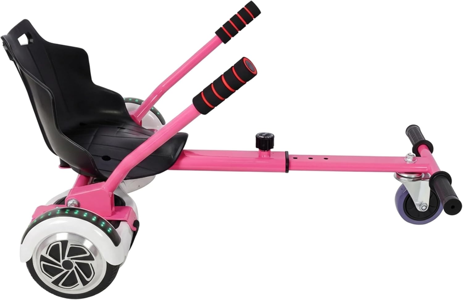 Hoverboard Seat Attachment Go-Kart, Fits 6.5" 8" 10" Hoverboards, Sturdy Adjustable Off-Road Frame, Hover Cart for Family Fun, Not Include Hoverboard (Pink)