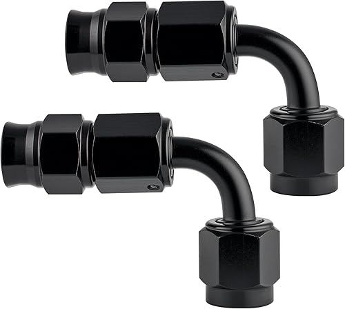 EVIL ENERGY 3AN PTFE manguera extremo montaje 90 grados negro para manguera de PTFE solamente 2PCS