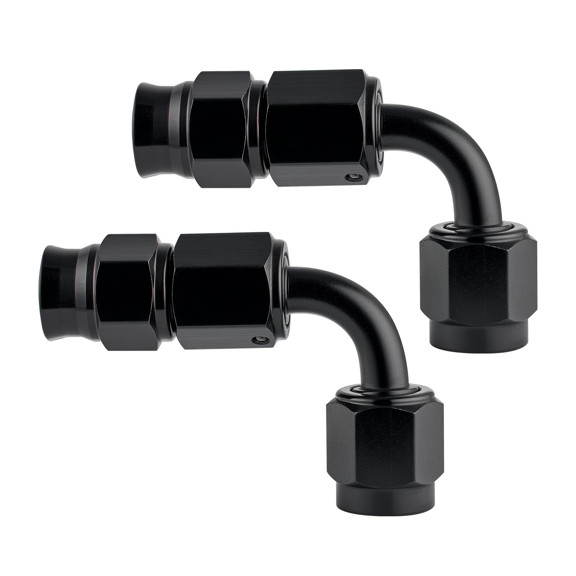 EVIL ENERGY 3AN PTFE Hose End Fitting 90 Degree Black for PTFE Hose Only 2PCS