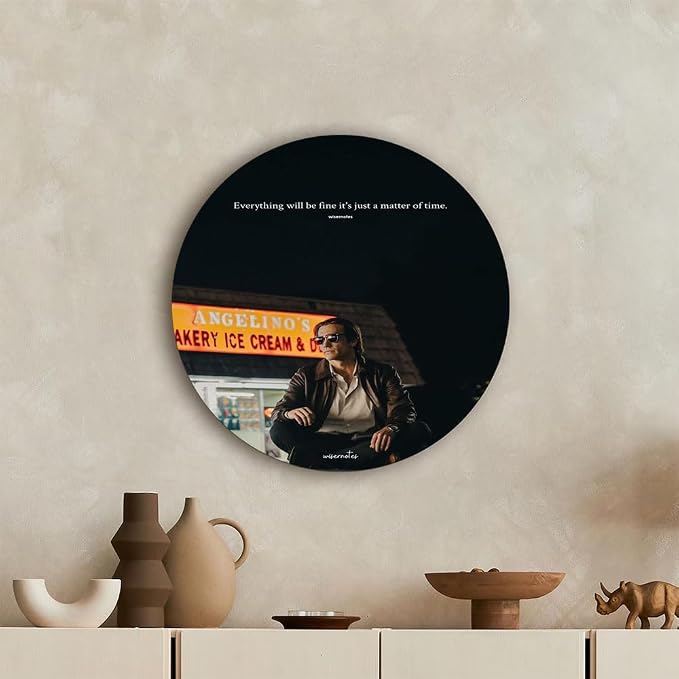 DesignSkinz Wall Art | Matte Printed Sun-board | Home Decor for Living Room, Office, Study, Shelf (12inch Round) - Everything Fine