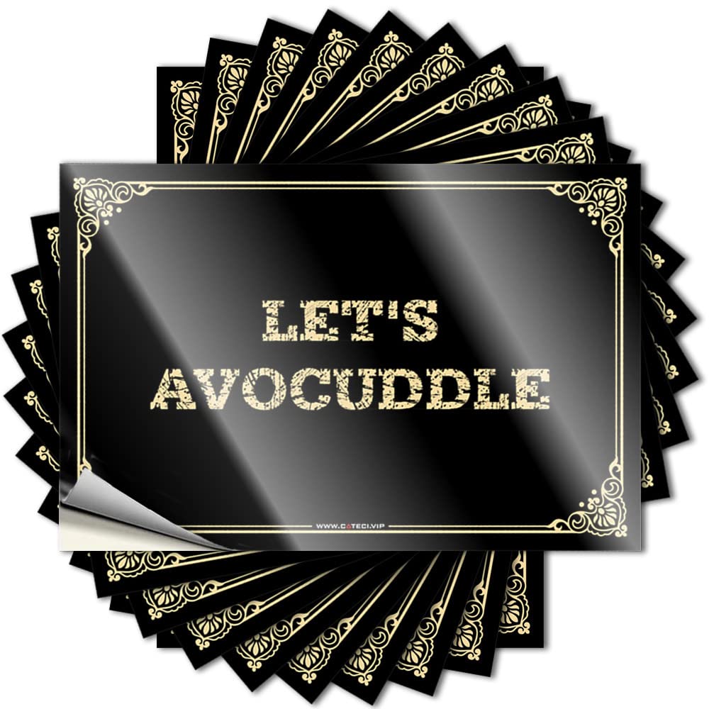 Man CABE Decor Bumper Quote - Let's Avocuddle Autumn Durable Sticker Easy Apply for Long Decor(6X9CM)