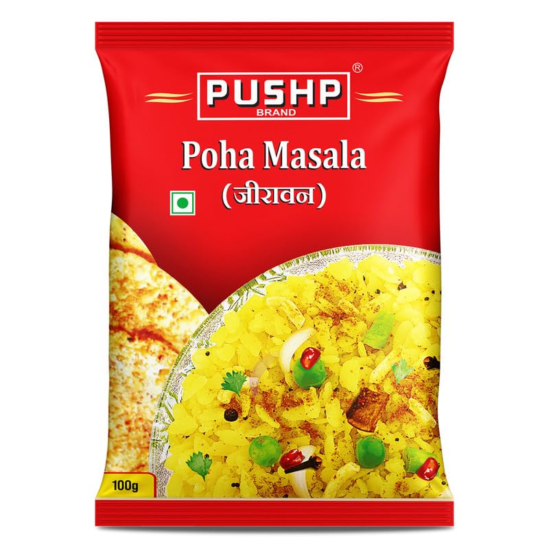 Image of Pushp Poha Masala | 100g Pouch | Indori Poha Masala | Indori-Style Spice Mix | Quality Blend | No Preservatives (Pack of 1)