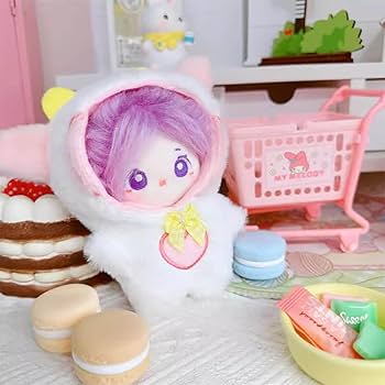 Amazon.com: niannyyhouse 10cm Plush Doll Clothes Loose Onesies