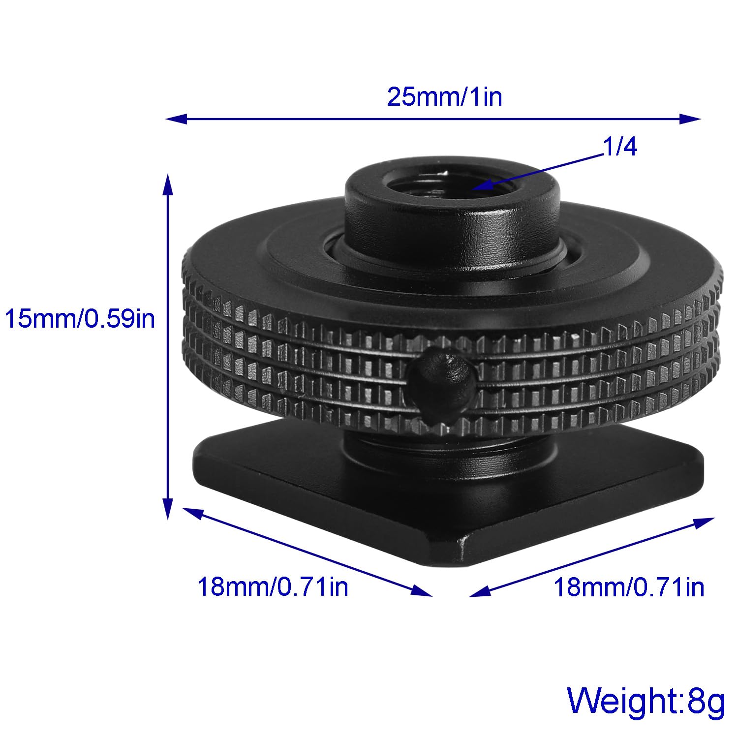LUORNG Aluminum Alloy Hot Shoe Adapter Camera Side Hole Reinforced