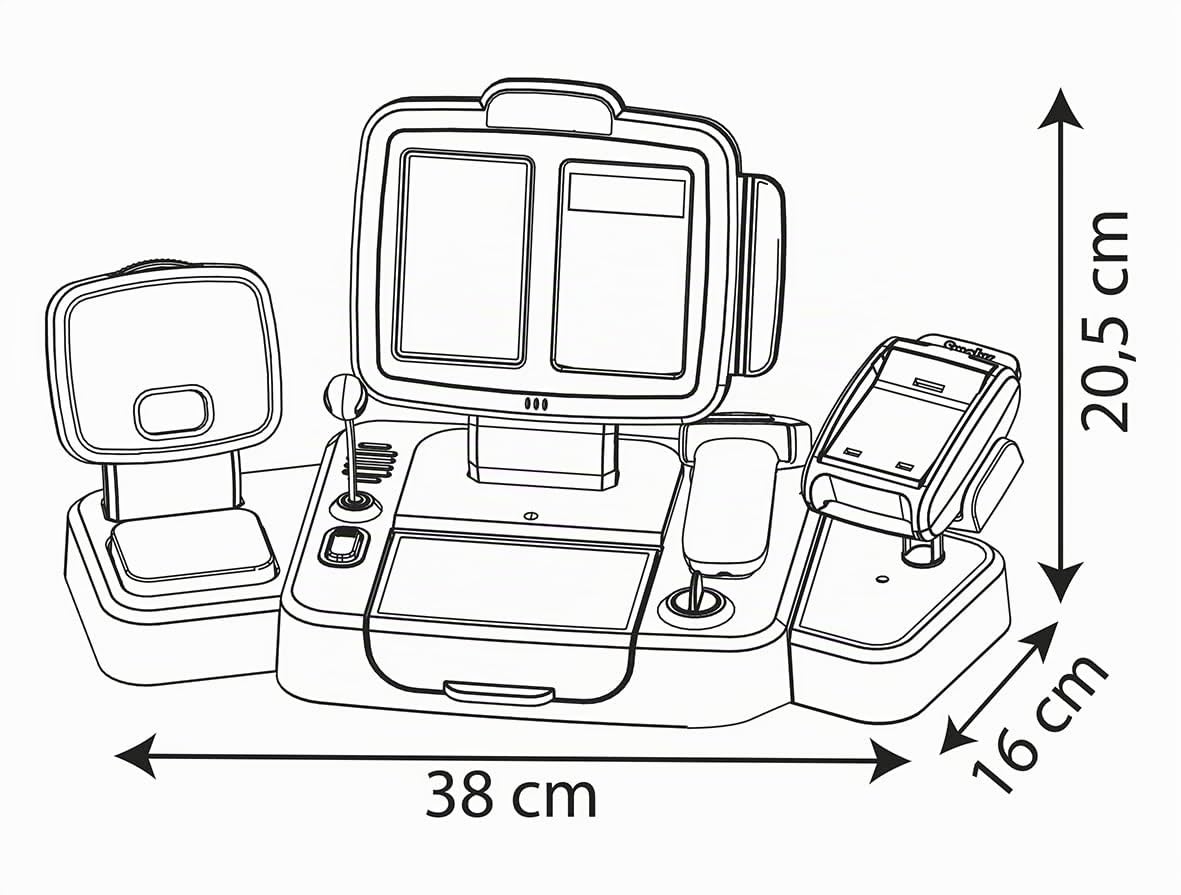 Smoby - Caja Registradora de Juguete, 30 Accesorios, Calculadora Real y Escáner de Luz y Sonido, A Partir de 3 Años (7600350114)