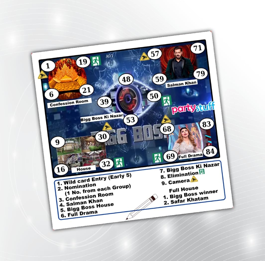 Party Stuff Big Boss theme Tambola Housie in Group Number Kukuba (18 cards, Card Paper) - list6348_1