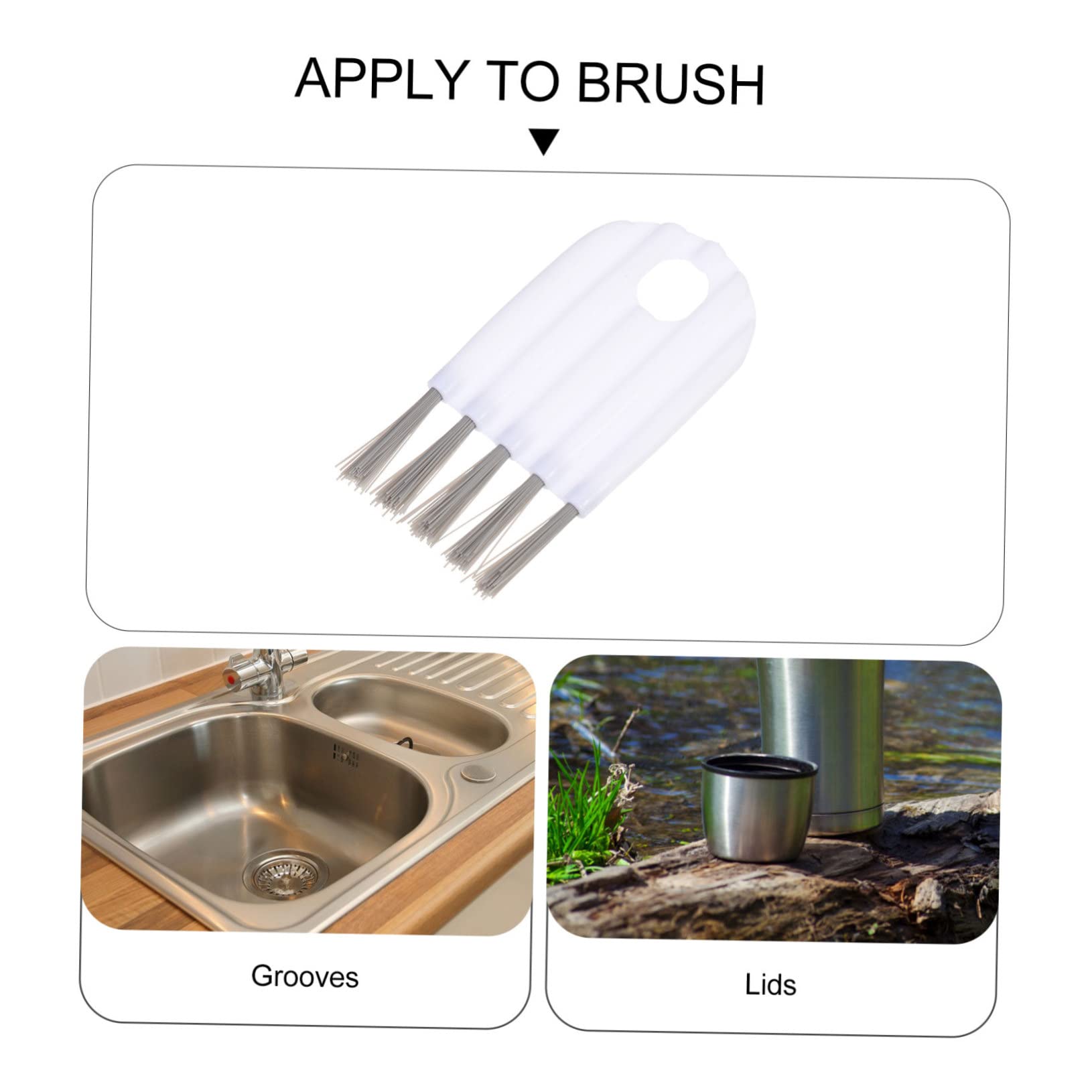 NULYLU 20pcs Lid Cleaning Brush Multi-use Household Cleaning Brush Bristle Scrubber Portable Daily for Grooves