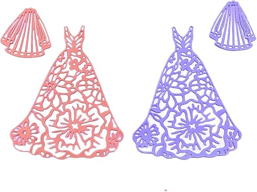 Miniatura 4 de Troqueles de corte de metal para vestido de novia, velo de novia, plantillas en relieve, molde de plantilla para álbumes de recortes y manualidades,