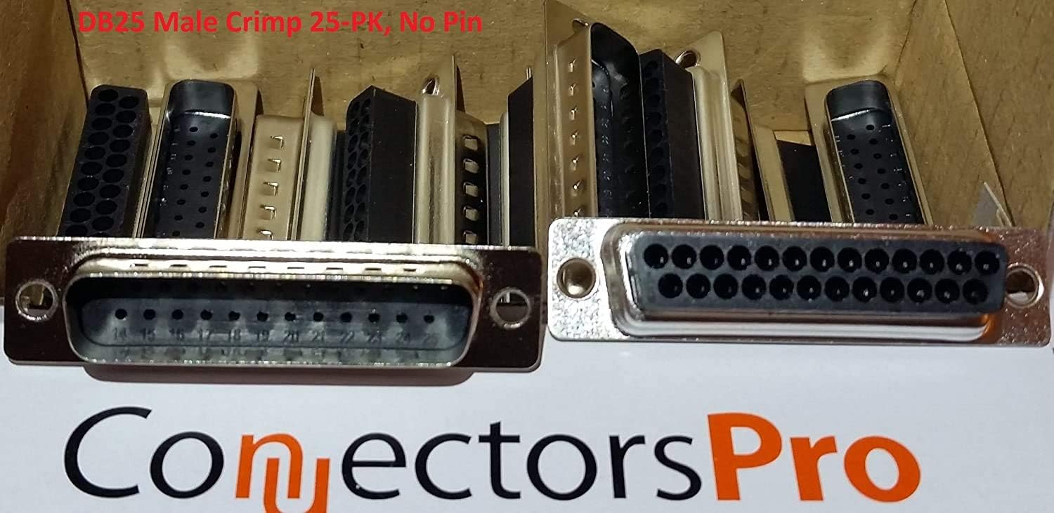 PC Accessories - Connectors Pro DB25 Male D-Sub Crimp Type Connector, 25 Pcs PK No Pins