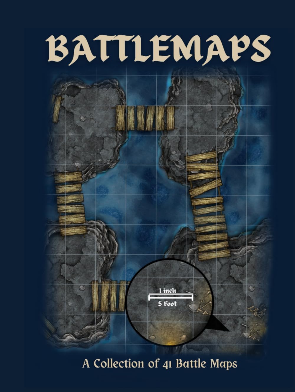 BATTLEMAPS: Battle Maps for DnD 5E | Portable RPG Map Book | Fantasy Grid Maps for Tabletop Roleplaying Games      Hardcover – April 30, 2025