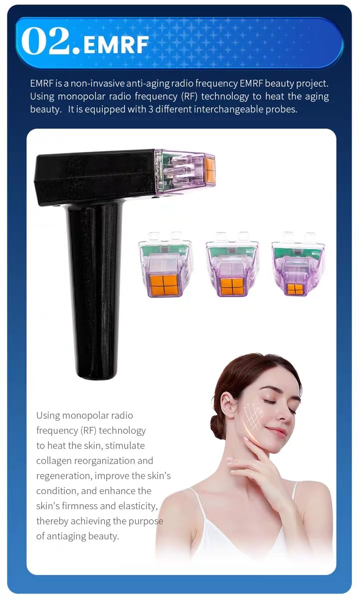 Dispositivo professionale anti-invecchiamento 3 in 1 a radiofrequenza frazionata, con microaghi, lifting facciale, riduzione di rughe, pori e flaccidità, ringiovanimento della pelle