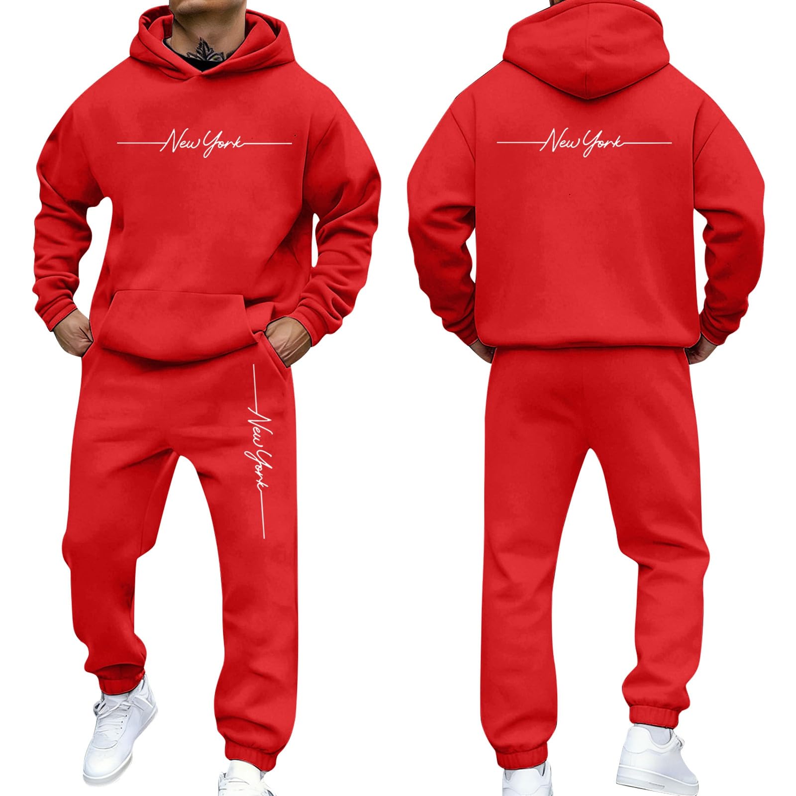 Ensemble streetwear homme, sweat capuche et jogging, deux pièces confortables