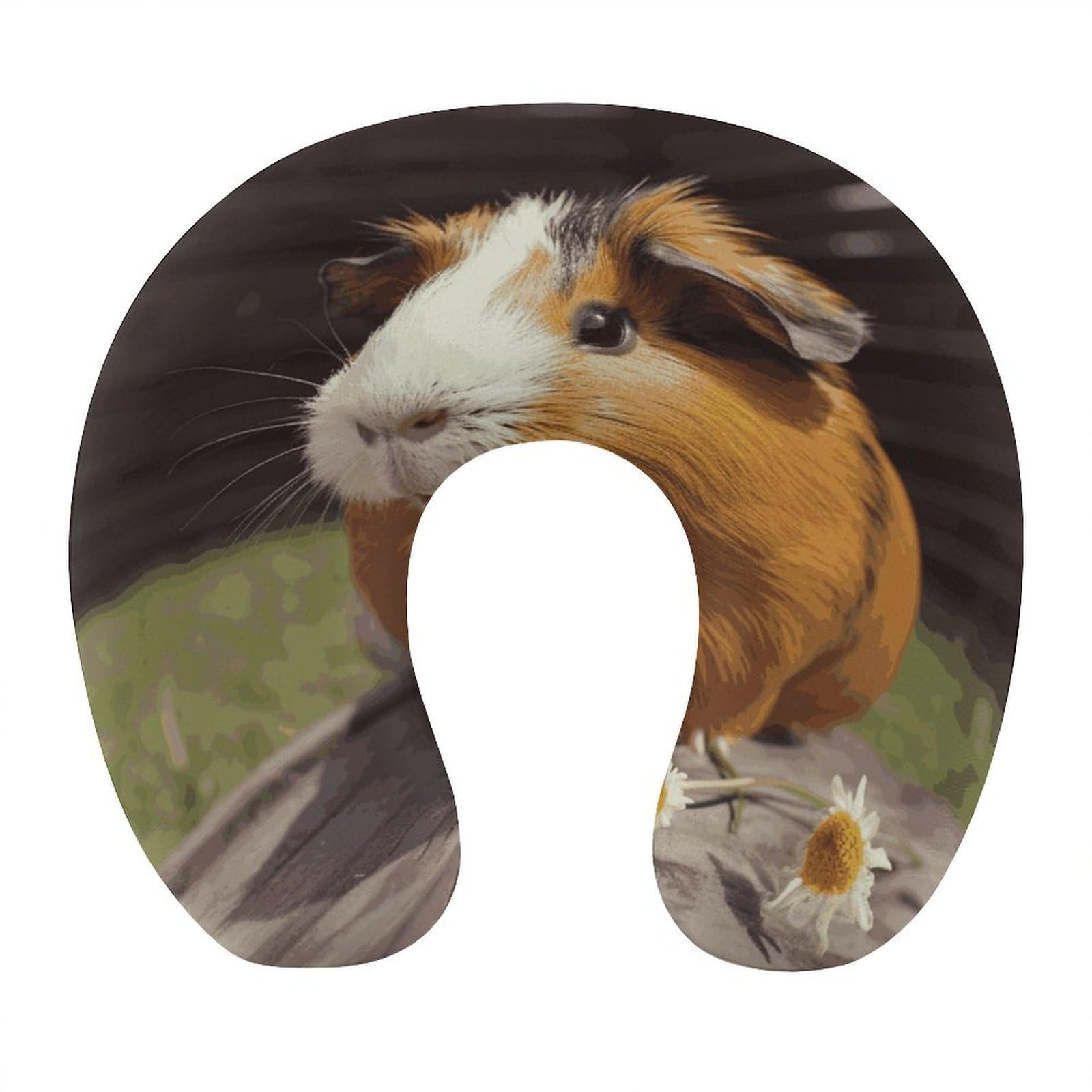 Sonriente (5) almohada en forma de U, núcleo de almohada de espuma viscoelástica, cojín, proporciona apoyo para el cuello, almohada de viaje, adecuada para aviones, coches, hogares y oficinas