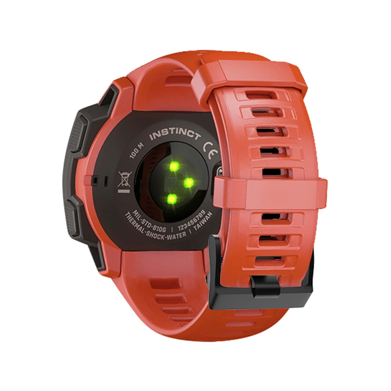 Bracelet Garmin Instinct 22mm en silicone souple et résistant rouge