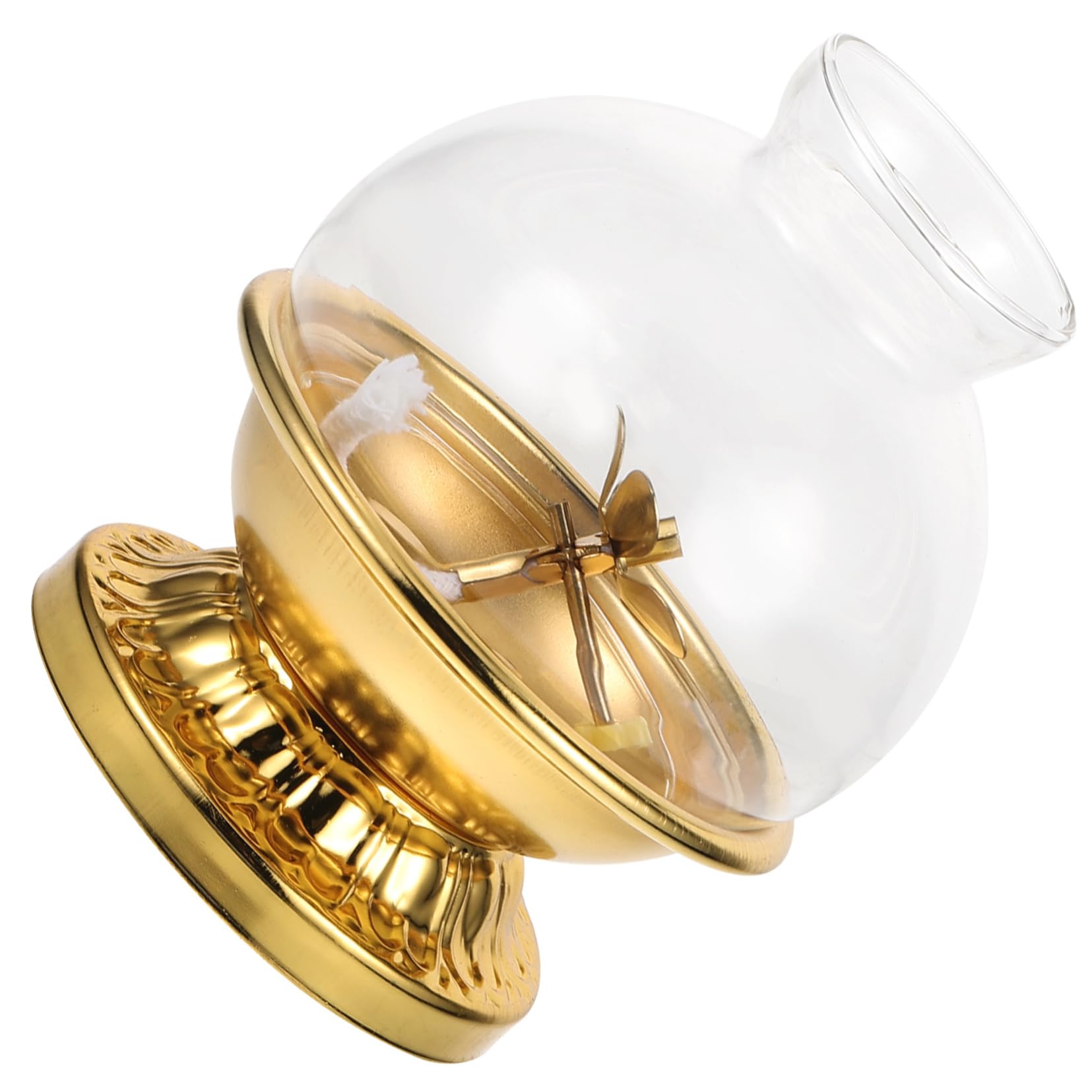 OFFSCH 1set Vintage Oil Lamp with Cover Kerosene Table Lantern for Indoor Use Elegant Retro Design for Home Decor Fireplace Desk and More