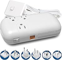 Vista 16 de Ceptics Convertidor de voltaje de viaje -200 W Convertir 220V a 110V para rizador, alisador, cargador Step Down World Power Plug – 4 USB PD 18W