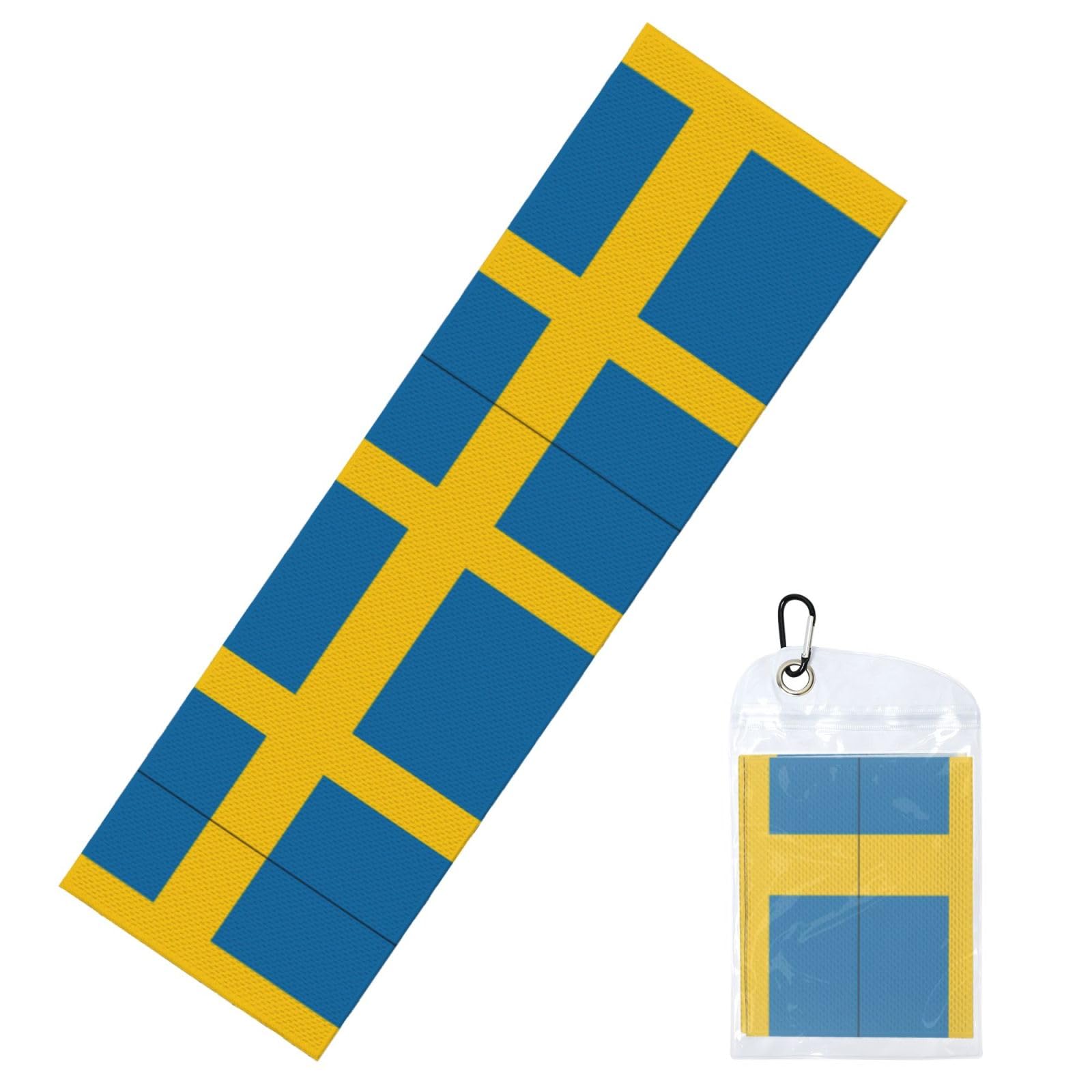 DUYIOKH Swedish flag Print Cooling Towel, Portable Towel for Gym Workout Golf Beach World Cup Sports Hot Weather