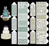 Magnoloran 20-Pack Cake Decorating Stencil Molds Spray Floral Wedding Cake Embossing Templates Cake Printing Fine Hollow Mold Side Baking Mesh Stencil Tool for Cookies Fondant Dessert Cake Deocration
