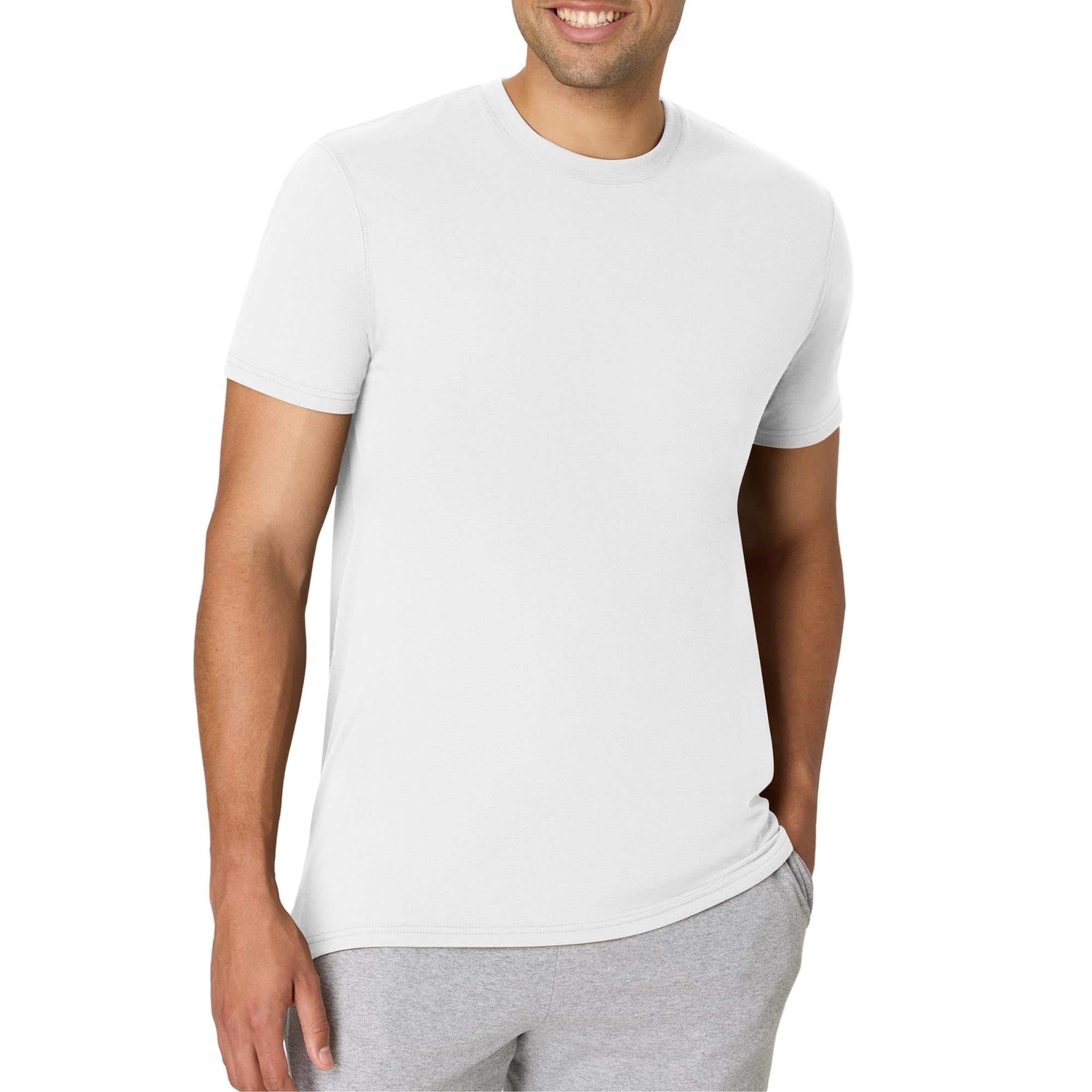 Hanes Men's Originals Lightweight Tri-Blend Crewneck T-Shirts, Eco White, XL Tall
