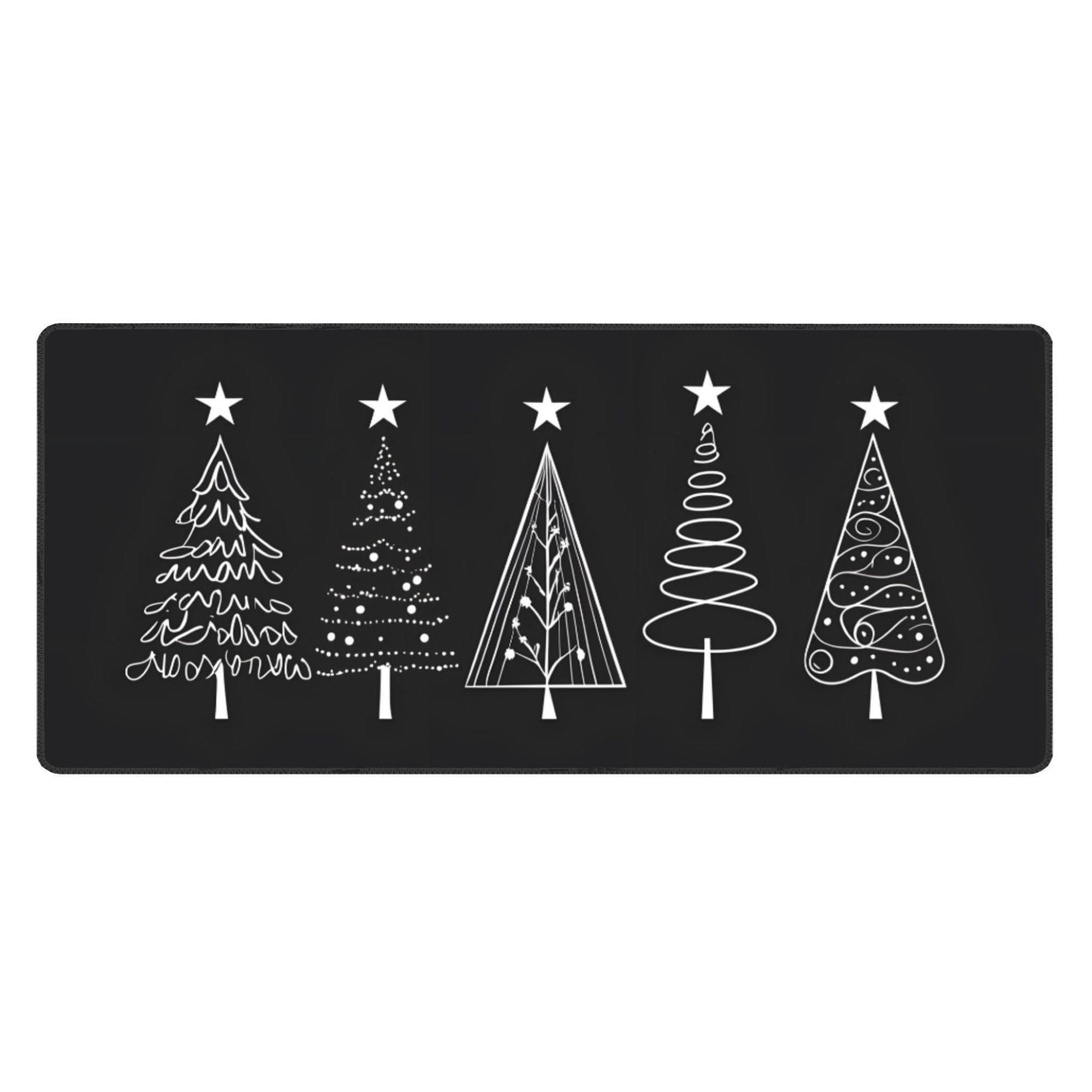 Christmas Tree Star Extended Gaming Mouse Pad, with Stitched Edges Large Mouse Pad Desk Protector, Rubber Base Mousepad Keyboard Mouses Mat for Work Game Office Home- 32" X 12" Inch,E684