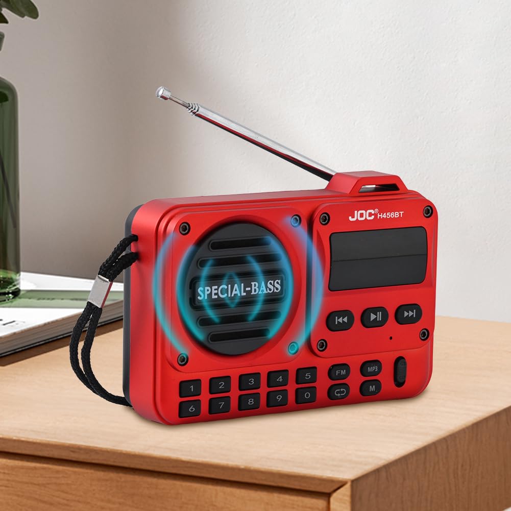 Radio FM portátil con Pantalla LED Grabadora de Radio Digital BT 5.4 Altavoz de Radio para Viajes en casa Regalos para Personas Mayores