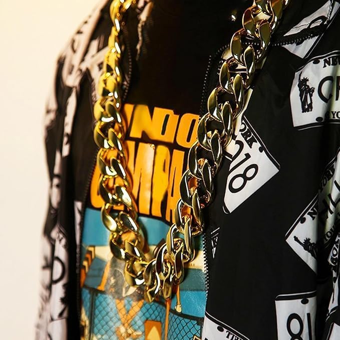 Hip Hop Costume Kit 80s 90s Rapper Accessories, Outfits for Men Women Cosplay Club Old School Themed Party Supplies - Image 6