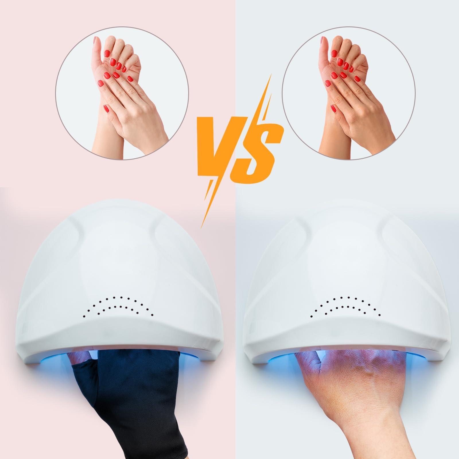 Syhood 3 Pairs UV Shield Glove Gel Manicure Glove Anti UV Fingerless Gloves Protect Hands from UV Light Lamp Manicure Dryer (Colour Set 3)