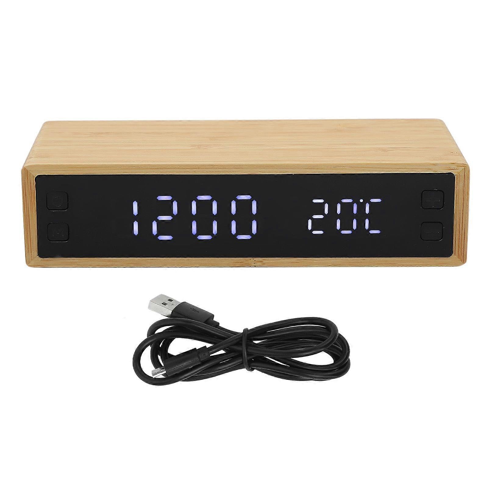JOYHAPPST 2025 Latest Model Bamboo Digital Alarm Clock Wireless Charging 3 Alarm Setting...