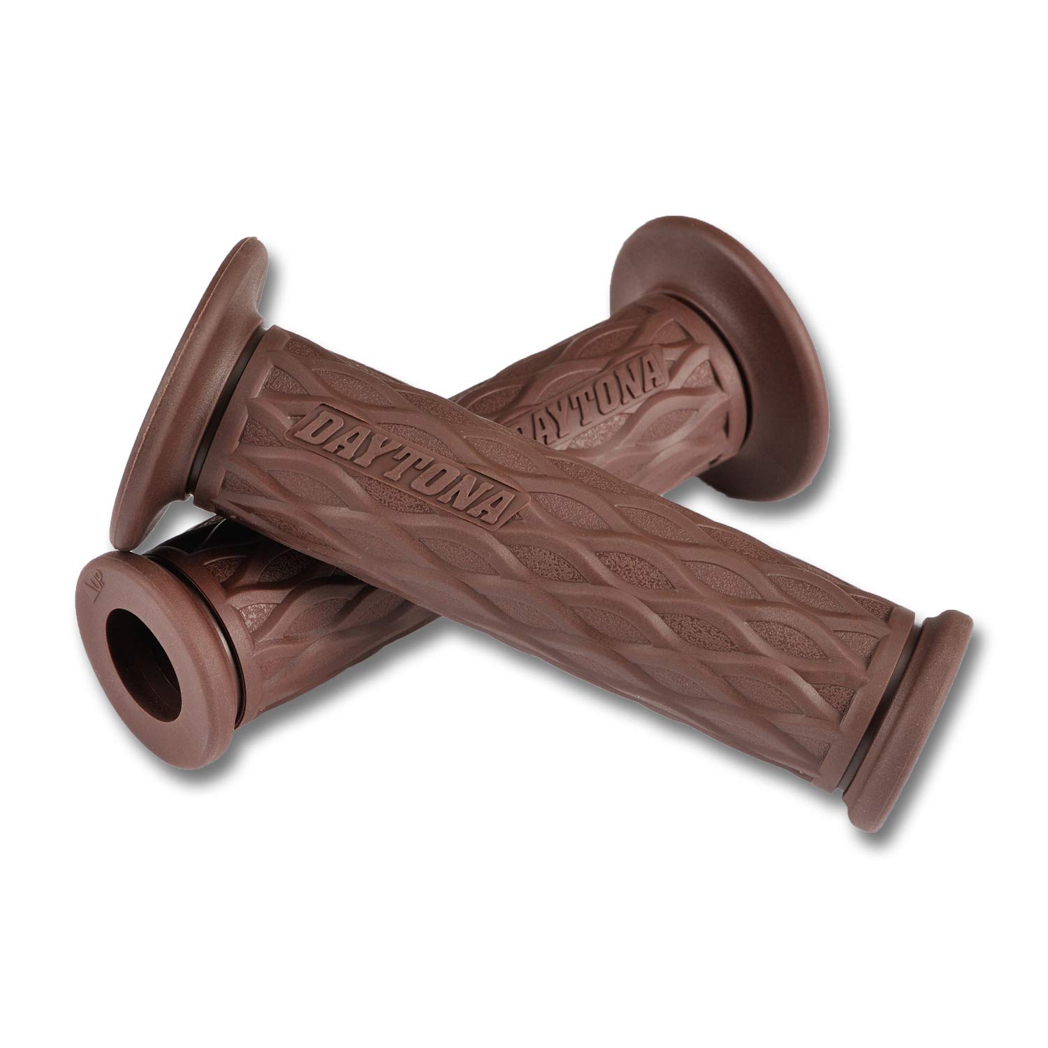DAYTONA Universal 7/8" Motorcycle Handlebar Grips for Premium Comfort Rides (Nami) (Brown)