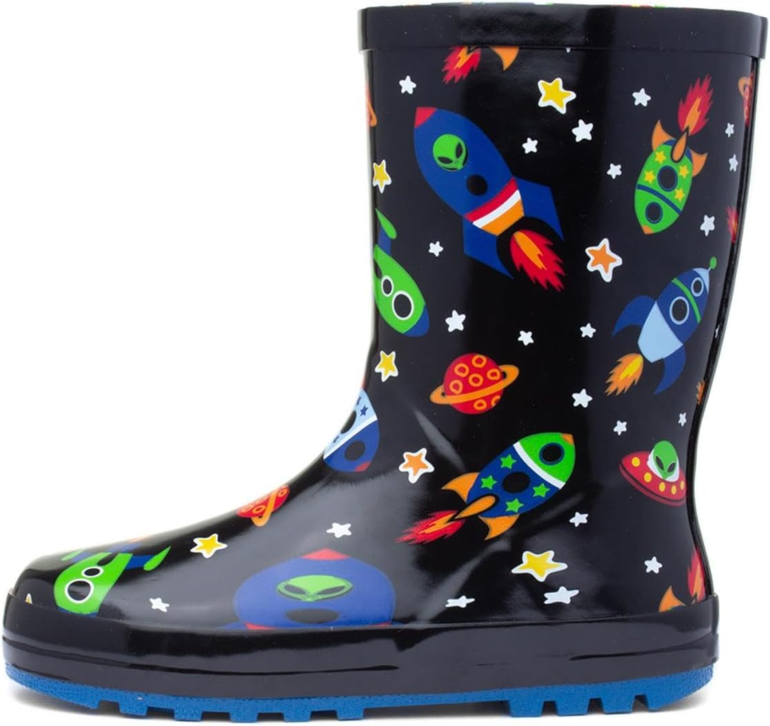 Zone Lightning Kids Black Space Welly