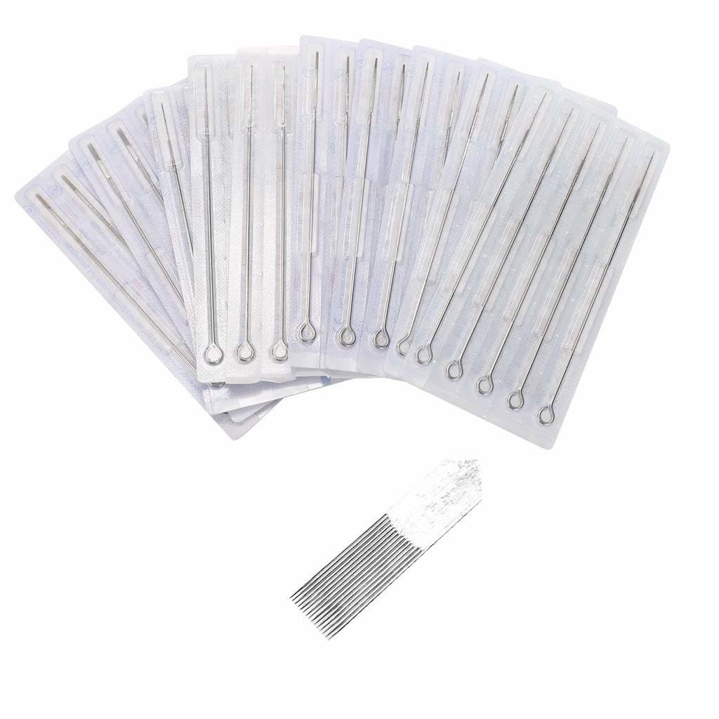 Tattoo Needles,New Star Tattoo 50pcs 15 Flat Shader Pre-made Sterile Tatto Needles 1215F