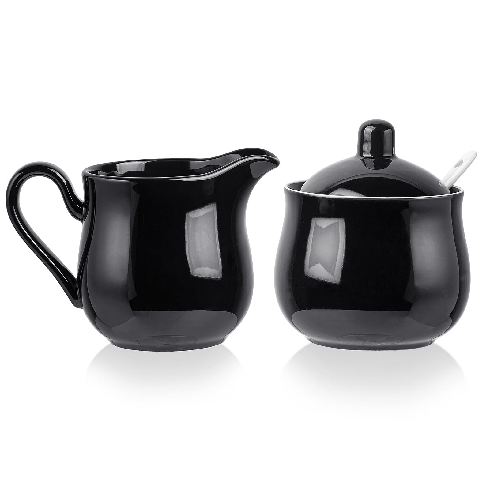12 OZ Ceramic Sugar and Creamer Set (Black)