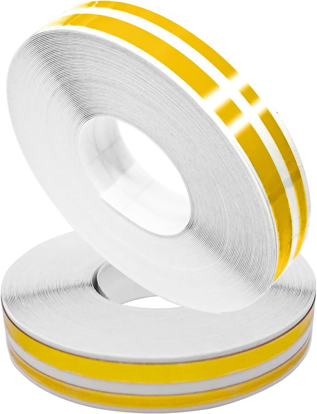 2PCS Pin Striping Tape for Cars, Waistline Body Sticker,32.1Ft x 0.4In Vinyl Pinstripe Small Color Strip Decals Personalized DIY Stickers Glossy, Universal for Most Car Trim Accessories(Gold)