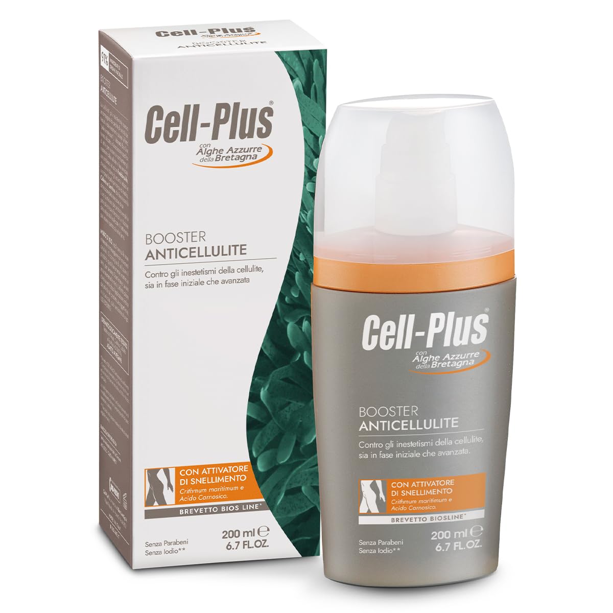 CELL PLUS Booster Anticellulite 200ml, Azione Freddo-Caldo, Tonificante e Rimodellante