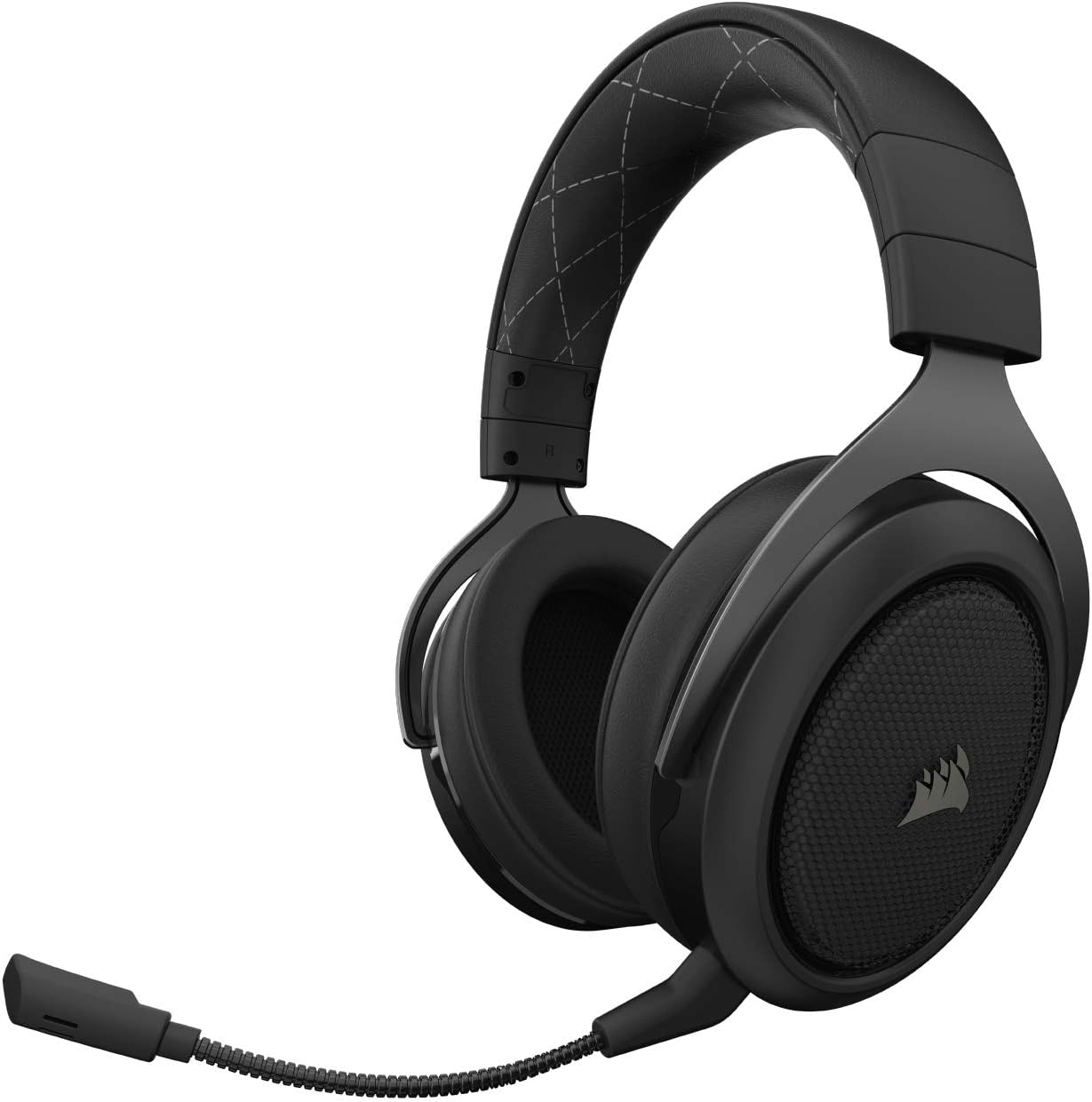 CORSAIR HS70 Wireless Gaming Headset - 7.1 Surround Sound Headphones for PC - Discord Certified - 50mm Drivers – Carbon