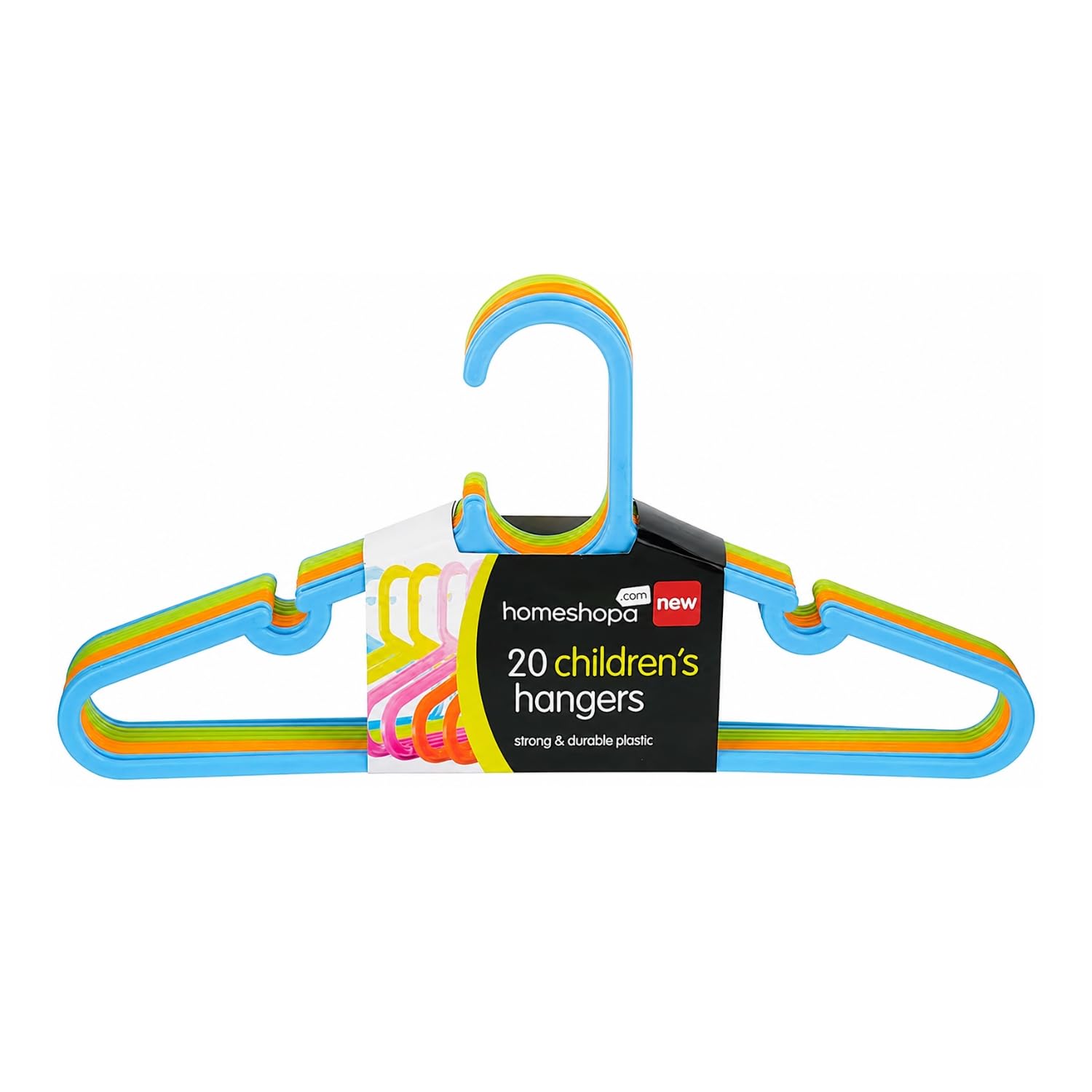 Homeshopa.com Multicolor Homeshopa Children's Hanger, 20 Pack Plastic Kids Hangers For Clothes, Ultra Thin Space Saving Baby Hangers, Nonslip Tubular Hangers, Sturdy & Durable Infant Toddler Hangers Coat Hangers, Multicolour
