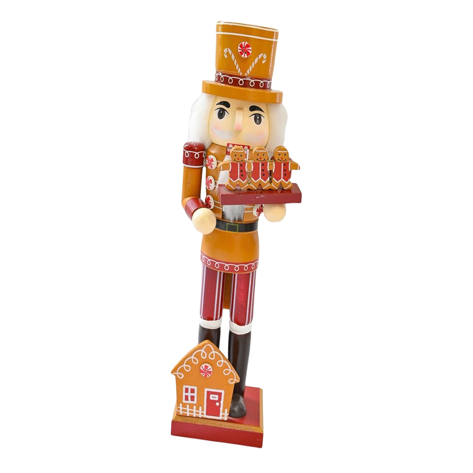 Buxuaaaa F Estival Nutcrackers Soldier Ornament Delicate Christmas Wood Nutcrackers Soldiers Hand Painted Estival Decoration Wood Soldiers
