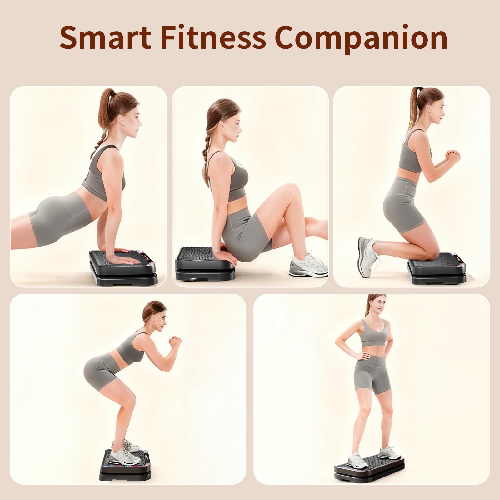 Piattaforma vibrante per esercizi con drenaggio linfatico allenamento completo del corpo piattaforma vibrante con fasce elastiche attrezzatura fitness per tonificazione della forza e perdita di grasso